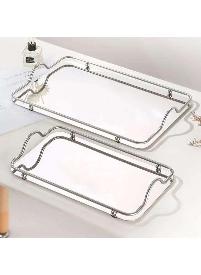 صينية تقديم من الفولاذ المقاوم للصدأ، صينية 2 (فضية) - Image 1