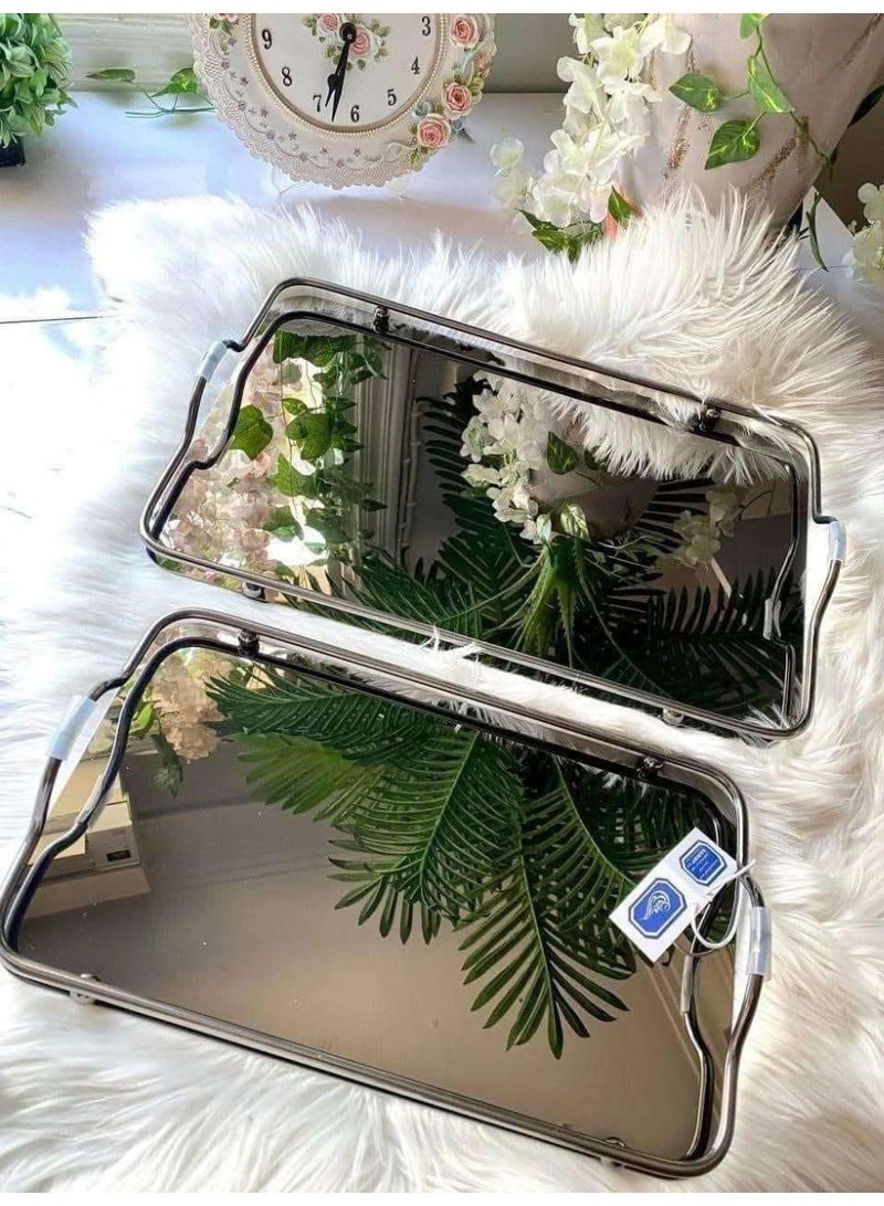 صينية تقديم من الفولاذ المقاوم للصدأ، صينية 2 (فضية) - Image 3