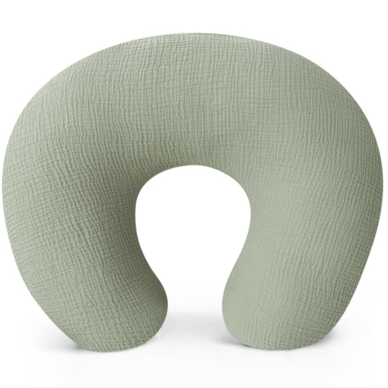 Konssy Muslin Nursing Pillow Covers, 100% Cotton Soft & Adorable Covers for Breastfeeding Pillows, Slipcovers for Newborn Baby Boys & Girls - Image 1