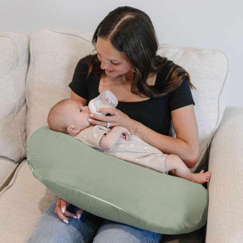 Konssy Muslin Nursing Pillow Covers, 100% Cotton Soft & Adorable Covers for Breastfeeding Pillows, Slipcovers for Newborn Baby Boys & Girls - Image 2