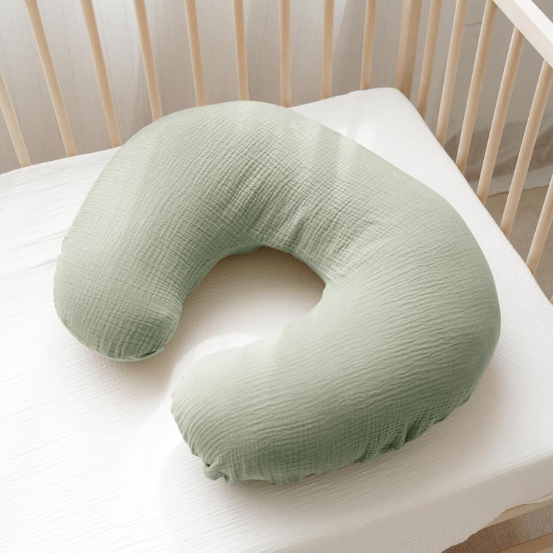 Konssy Muslin Nursing Pillow Covers, 100% Cotton Soft & Adorable Covers for Breastfeeding Pillows, Slipcovers for Newborn Baby Boys & Girls - Image 3