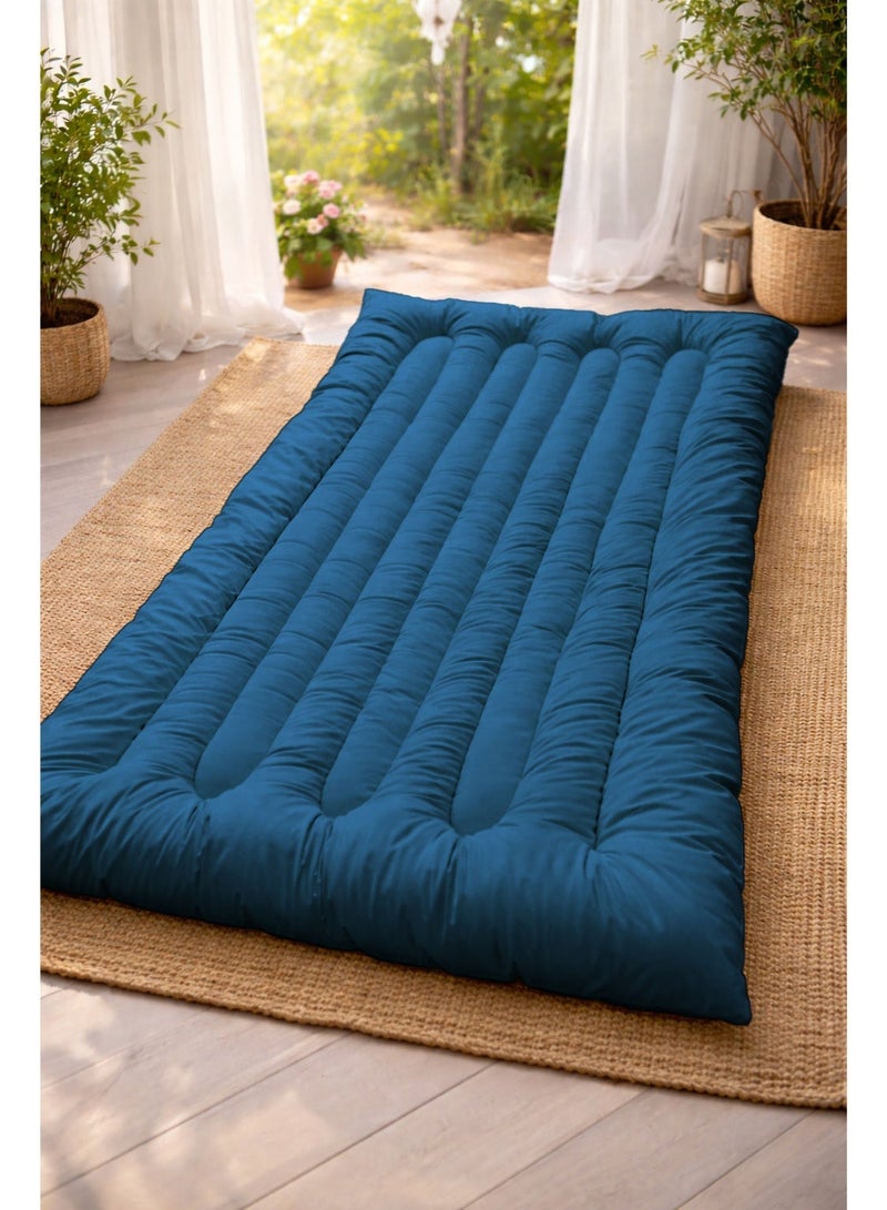 SleepLand Blue Guest and Travel Package with Mattress Pad Blanket Pillow and Storage Bag - Image 3