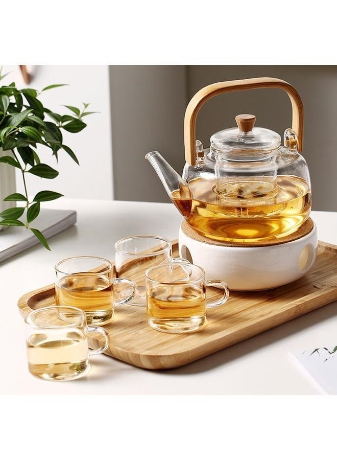 1000ml Glass Teapot With Glass Infuser, Teapot With Strainer For Loose Tea, Safe On Stovetop, Tea Pot With Handle  - Image 4