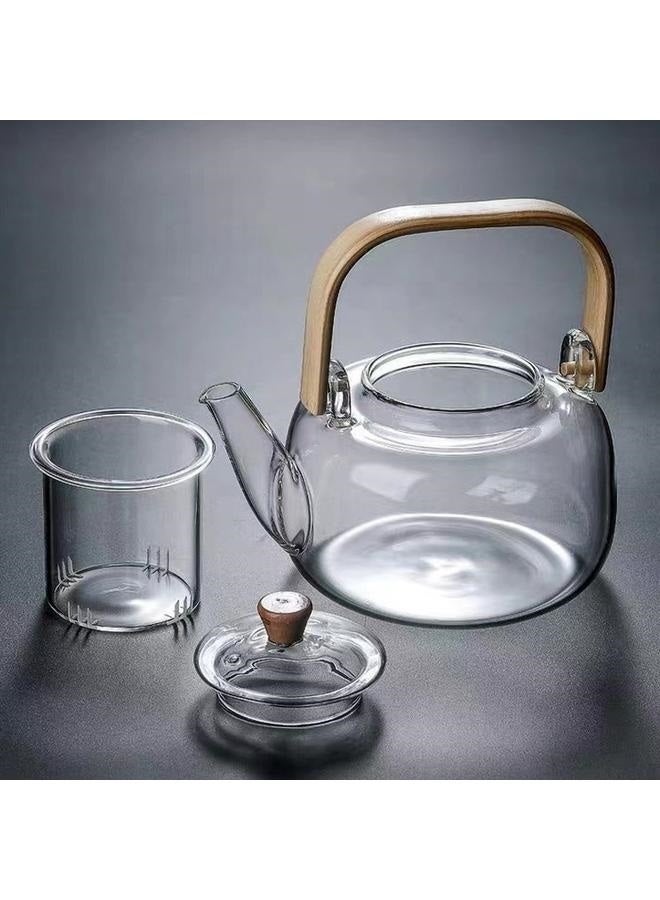 1000ml Glass Teapot With Glass Infuser, Teapot With Strainer For Loose Tea, Safe On Stovetop, Tea Pot With Handle  - Image 2