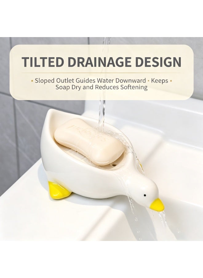 Duck-Shaped Soap Holder - Cute, Water-Draining Design for Bathroom & Kitchen - Image 2