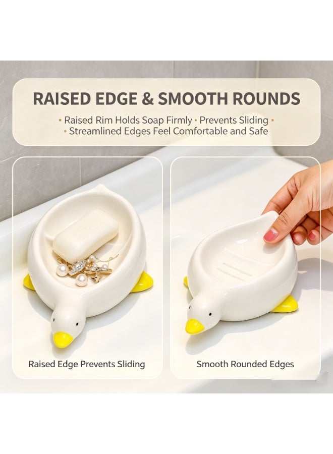 Duck-Shaped Soap Holder - Cute, Water-Draining Design for Bathroom & Kitchen - Image 4