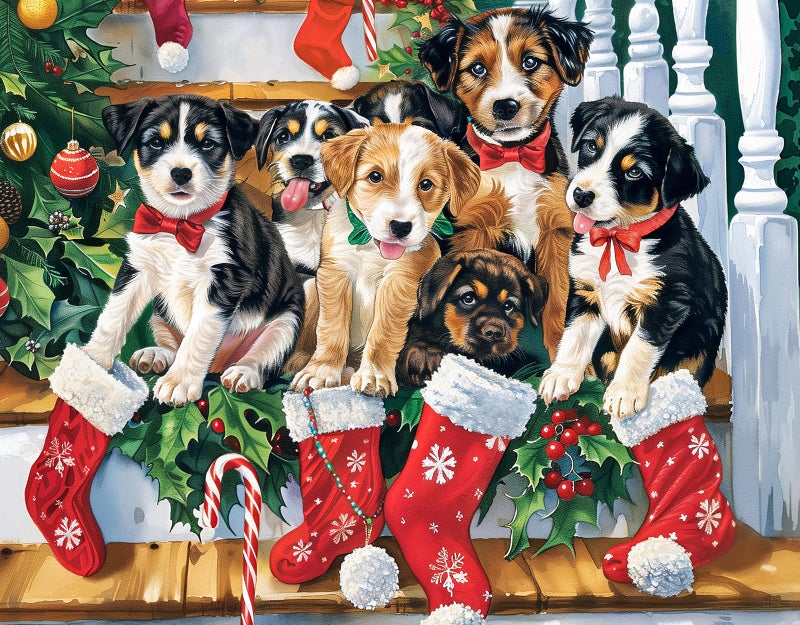 CHengQiSM Christmas Puzzle 100 Piece Puzzles for Kids Christmas Dogs Puzzle 100 Pieces Christmas Puppies Puzzle 100 Piece Puzzles for Adults Christmas Puzzle Puppies Puzzles for Kids Ages 610 Brain Teaser - Image 3