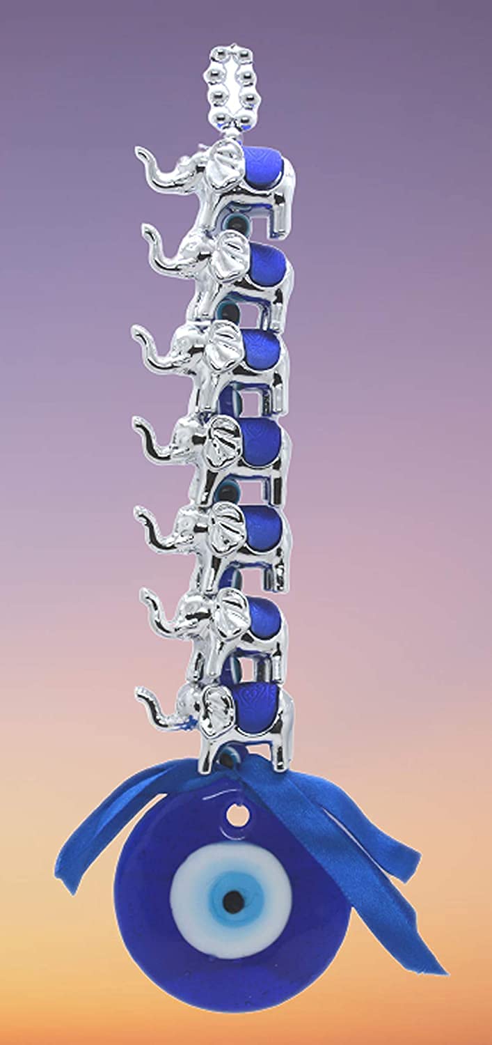 SK Craft Feng Shui 7 Elephant Evil Eye Hanging Nazar Suraksha Kavach for Protection CarHome - Image 2