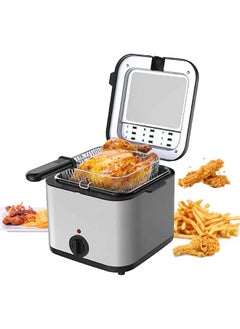 Hihonor Deep Fryer with Basket,2.5L Electric Deep Fryer with Temperature Control and Viewing Window Lid,French Fries,Fried Chicken,Chicken Fillet,For Family Gatherings/School Lunches  - Image 1