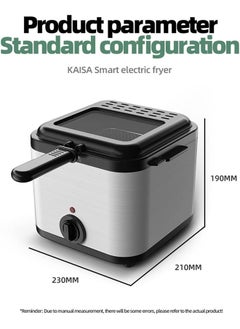 Hihonor Deep Fryer with Basket,2.5L Electric Deep Fryer with Temperature Control and Viewing Window Lid,French Fries,Fried Chicken,Chicken Fillet,For Family Gatherings/School Lunches  - Image 5