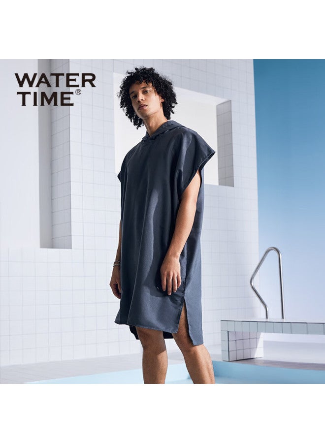 Watertime/shuichuan Quick-drying Swimming Towel Cape With Hood, Fast-drying Portable Bathrobe For Women And Men, Absorbent Sports Beach Towel - Image 2