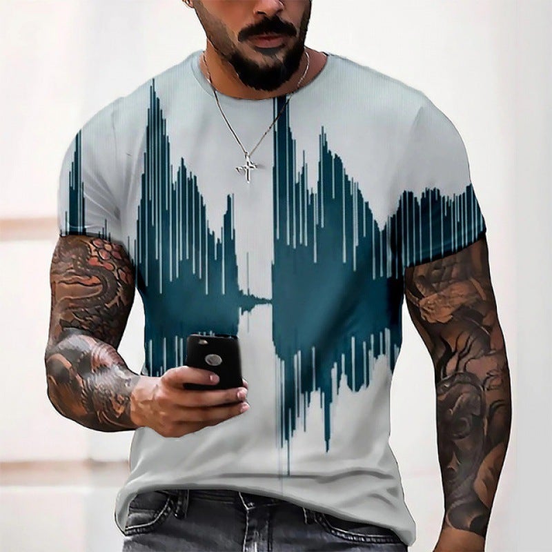 Men'S 3D Digital Printing Daily Round Neck Short Sleeve Street T-Shirt Mixed Batch - Image 1
