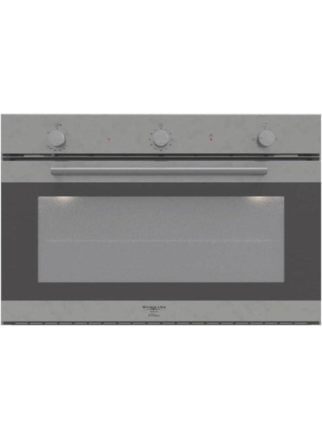 كيتشن لاين فرن غاز كيتشن لاين مدمج مع شواية كهربائية، 90 سم، 125 لتر، ستانلس ستيل/أسود ، FGE9V043AXN - Image 1
