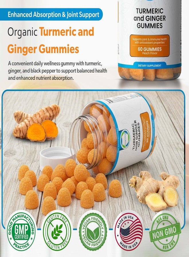 Truemed Turmeric and Ginger Gummies – 95% Curcuminoids & 5% Gingerols, Turmeric Gummies for Inflammation & Joint Health, with Black Pepper Extract, Peach Flavor, USA Made, 60 Count - Image 3