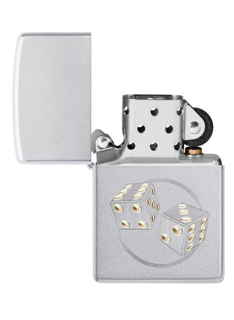 Zippo ولاعة مقاومة للرياح من Zippo AE400037 205 Dice مصنوعة من الكروم الساتان - Image 4
