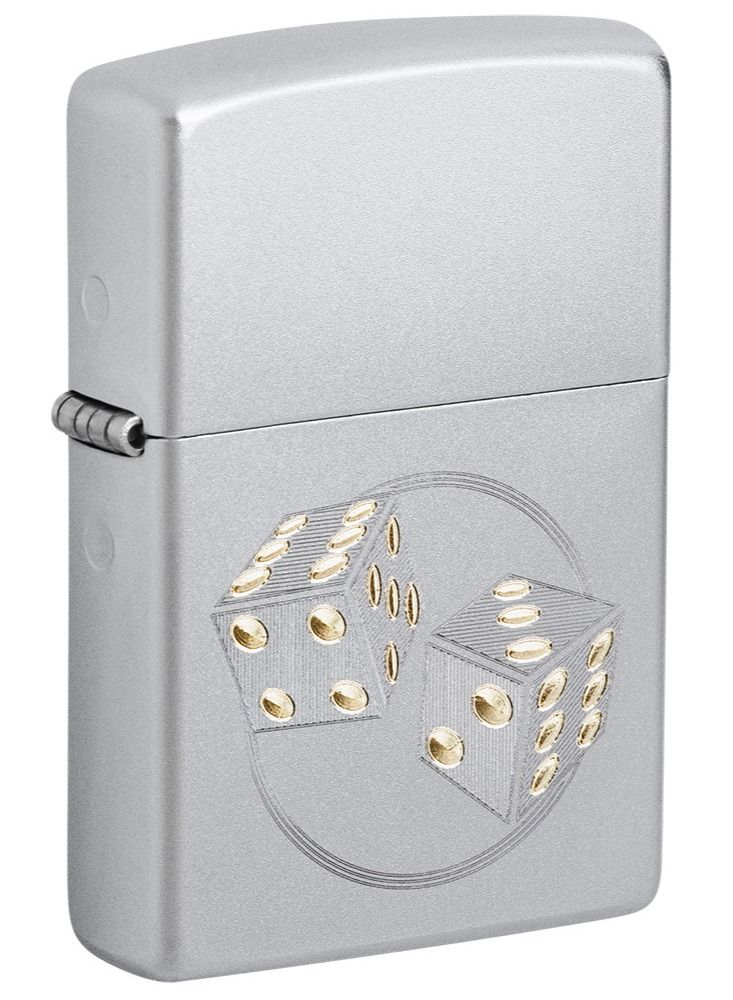 Zippo ولاعة مقاومة للرياح من Zippo AE400037 205 Dice مصنوعة من الكروم الساتان - Image 1