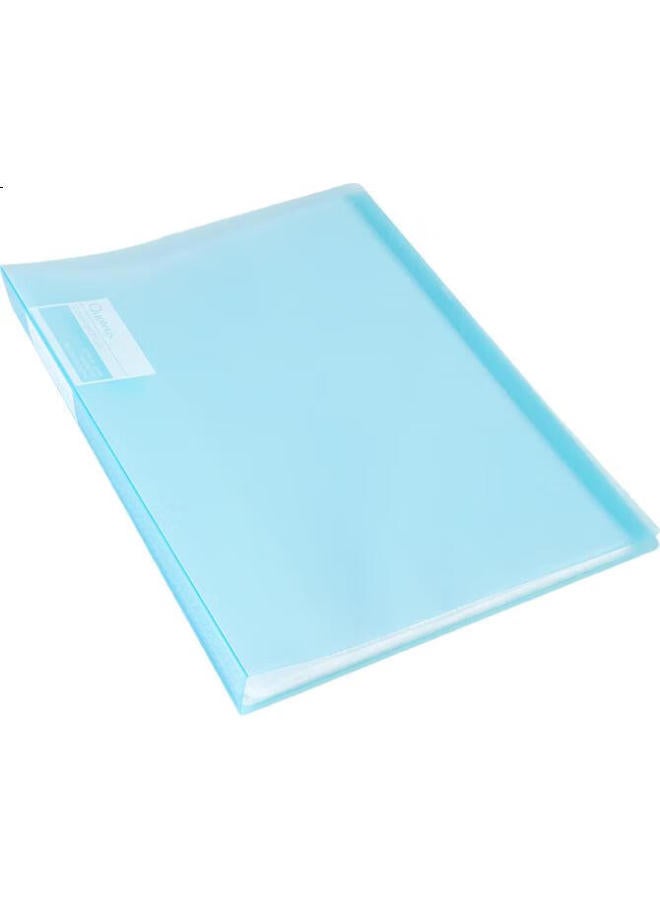Deli A4/60-Page Document Folder For Primary And Secondary School Students, Exam Paper Storage, Prenatal And Maternity Check-Up File Organizer, Loose-Leaf Pocket File Folder 72557 Blue - Image 1