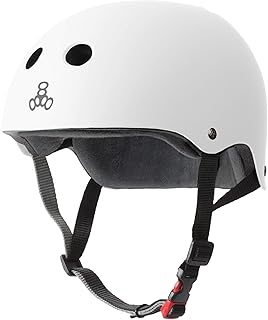 Triple Eight Triple Eight The Certified Sweatsaver Helmet for Skateboarding, BMX, and Roller Skating, White Rubber, Small/Medium  - Image 1