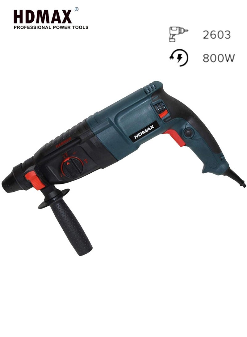 HDMAX Rotary Hammer Drill 800 Watts 28mm with Chisels - Image 3