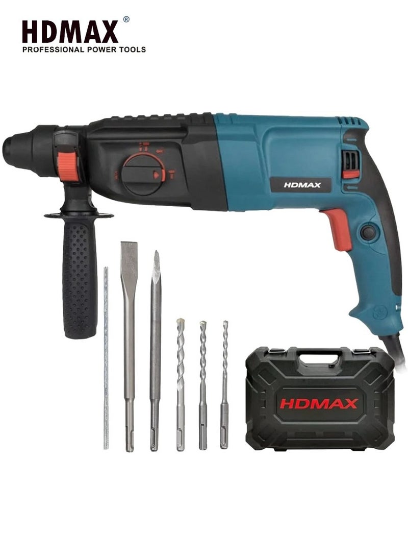 HDMAX Rotary Hammer Drill 800 Watts 28mm with Chisels - Image 1