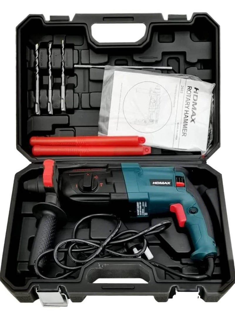 HDMAX Rotary Hammer Drill 800 Watts 28mm with Chisels - Image 2
