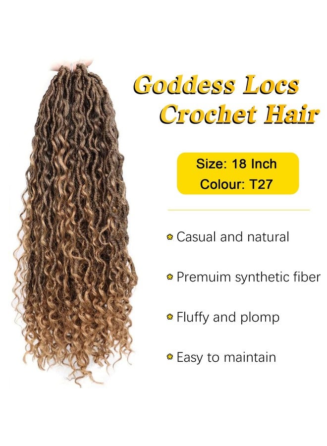 ايجو شعر كروشيه Goddess Locs بطول 18 بوصة، 7 عبوات، شعر كروشيه مجعد على شكل ضفائر صناعية، وصلات شعر كروشيه للنساء ذوات البشرة السمراء (18 بوصة، 7 عبوات، T1B27) - Image 2
