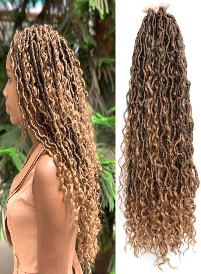 ايجو شعر كروشيه Goddess Locs بطول 18 بوصة، 7 عبوات، شعر كروشيه مجعد على شكل ضفائر صناعية، وصلات شعر كروشيه للنساء ذوات البشرة السمراء (18 بوصة، 7 عبوات، T1B27) - Image 1