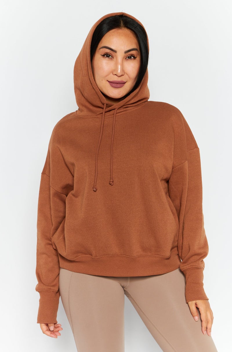 Sage Collective Women Sportswear Fit Long Sleeve Training  Sweatshirt, Tan  - Image 1