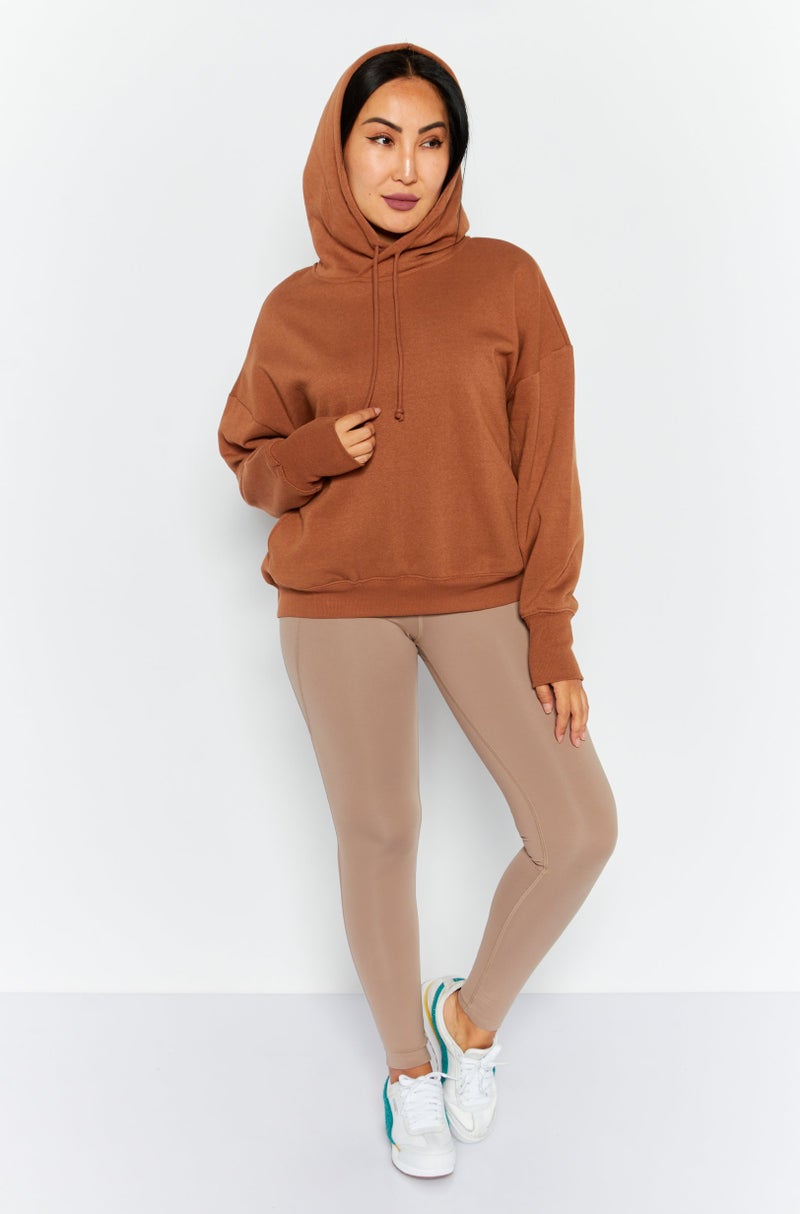 Sage Collective Women Sportswear Fit Long Sleeve Training  Sweatshirt, Tan  - Image 2