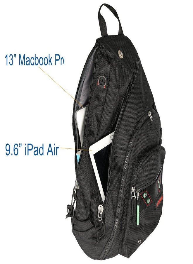 Larswon Sling Backpack, Sling Bag Laptop, Crossbody Bag Men, Shoulder Bags Black - Image 3