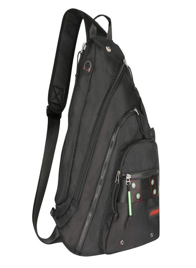Larswon Sling Backpack, Sling Bag Laptop, Crossbody Bag Men, Shoulder Bags Black - Image 1