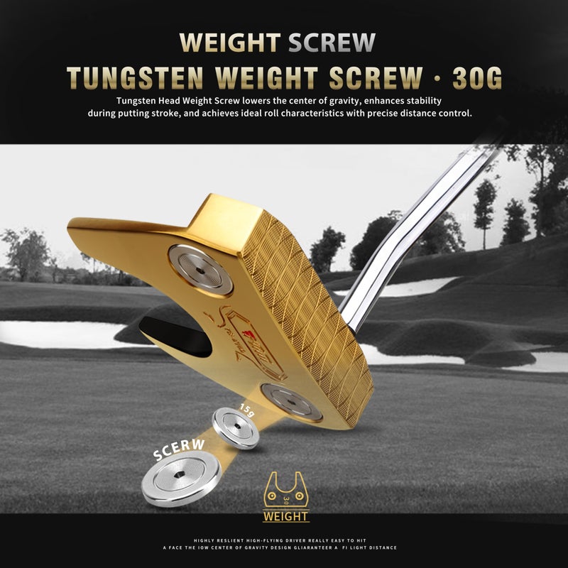 PGM TUG024 CNCâ€‘Milled Lowâ€‘CG Golf Putter with Alignment Line & Oversized Grip â€“ Tungsten Counterweight, Stainless Shaft, Menâ€™s Rightâ€‘Handed - Image 5