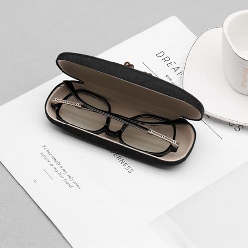 EastyGold Eyeglasses Case Eye Glasses Box Eyewear Container Protector Cover Sunglasses Bag Hard Shell Protective Pouch (Black) - Image 3