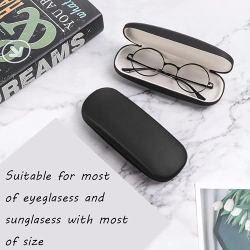 EastyGold Eyeglasses Case Eye Glasses Box Eyewear Container Protector Cover Sunglasses Bag Hard Shell Protective Pouch (Black) - Image 5