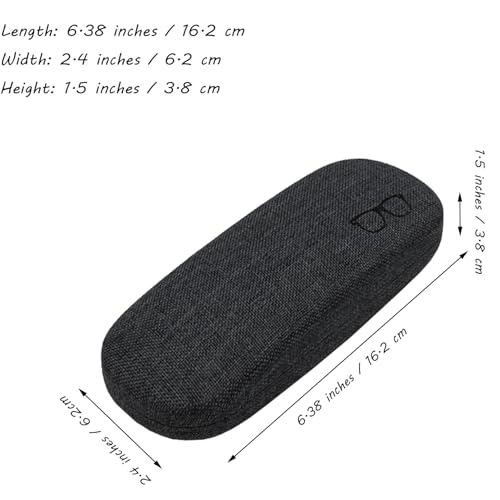EastyGold Eyeglasses Case Eye Glasses Box Eyewear Container Protector Cover Sunglasses Bag Hard Shell Protective Pouch (Black) - Image 2