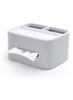 Alissa Plastic Tissue Box Holder, Drawer Storage Desk Storage Organizer Desktop Tissue Box Organizer Box Container for Home Kitchen Office Gray  - Image 4