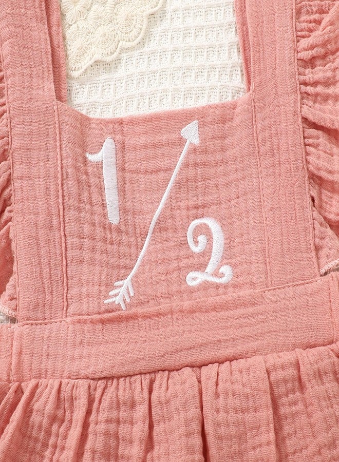 Happidoo Baby Girls Half Birthday Outfit 1/2 Birthday Clothes Romper Half Way to One Birthday Bodysuit (Pink,6-12 Months) - Image 4