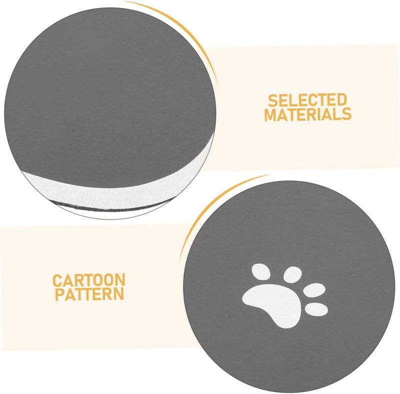 BESTonZON 2pcs Bone Shape Pet Feeding Mats Non-Slip Dog Bowl Rug with Paw Print Design Small Pet Food Tray for Cat and Puppy Feeding, Floor Protection Placemat for Indoor Use - Image 3