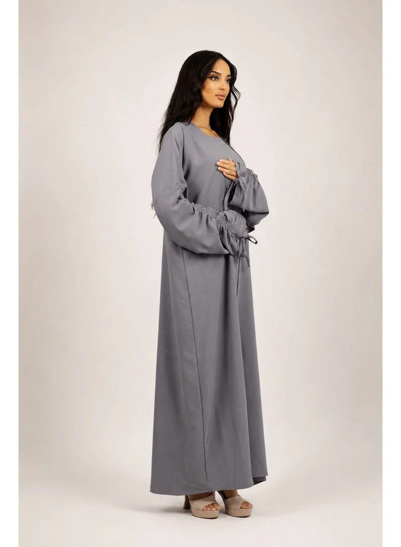 Ophelia Armina Stringed Abaya – Elegant Tie-Sleeve 3-in-1 Set with Inner Dress & Matching Hijab