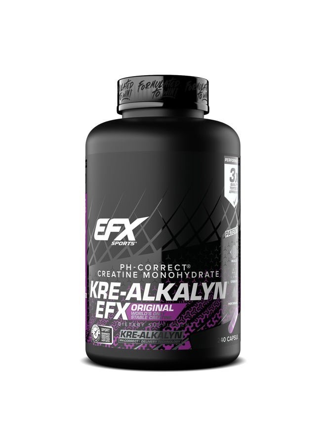 EFX SPORTS Kre-Alkalyn EFX | pH Correct Creatine Monohydrate Pill Supplement | Strength, Muscle Growth & Performance | 120 Servings, 240 Capsules - Image 1