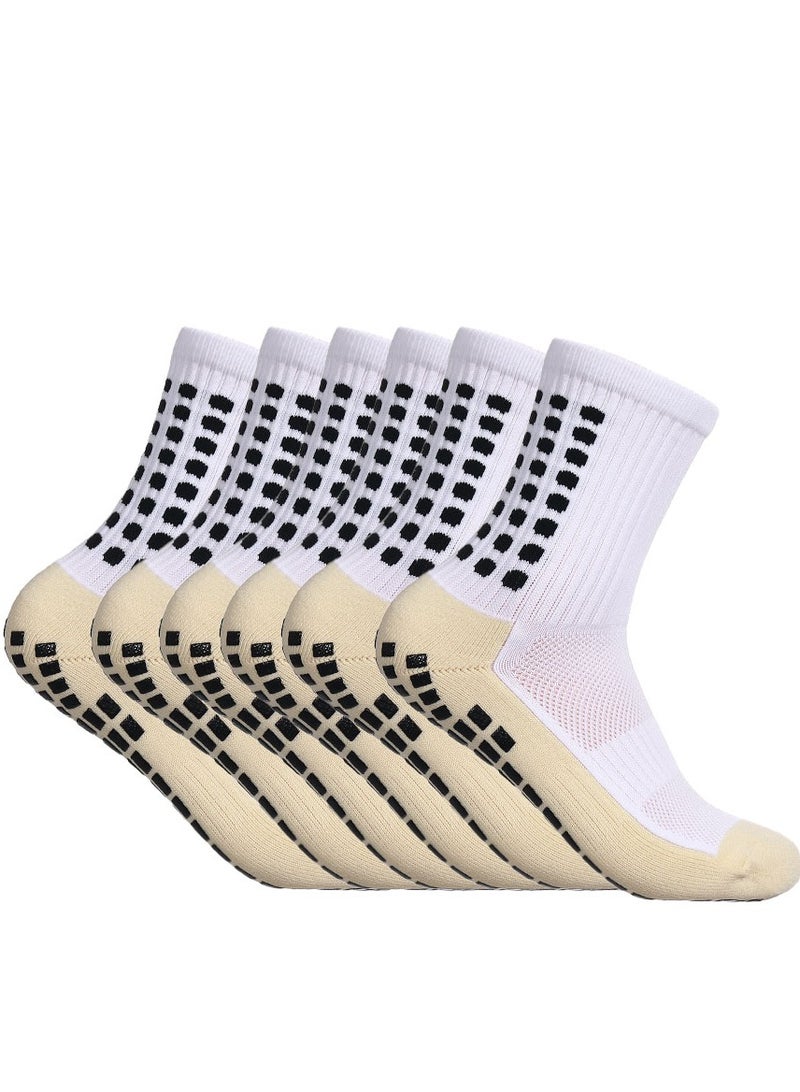 3 Pairs of Grip Socks, Tight Fitting Grip Socks Football Socks Wear-Resistant Football Non-Slip Football Men for Training - Image 1