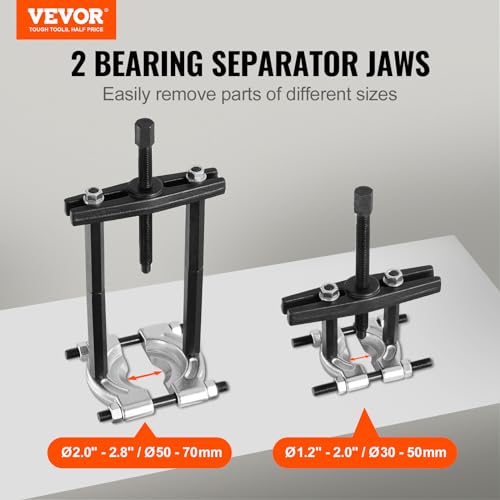 VEVOR Bearing Puller Kit 14Piece 5 Ton Bearing Separator Pinion Wheel Bearing Removal Kit with 2 and 3 Jaws Bearing Separator and Puller Set Heavy Duty Bearing Splitter Tool Kit with Case - Image 3