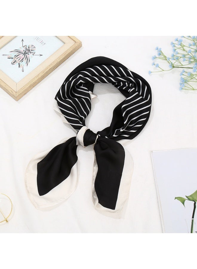 Ucanbe 70×70cm Luxury Faux Silk Scarf for Women Fashion Versatile Office Square Scarf Vintage Printed Neck Scarf - Image 1