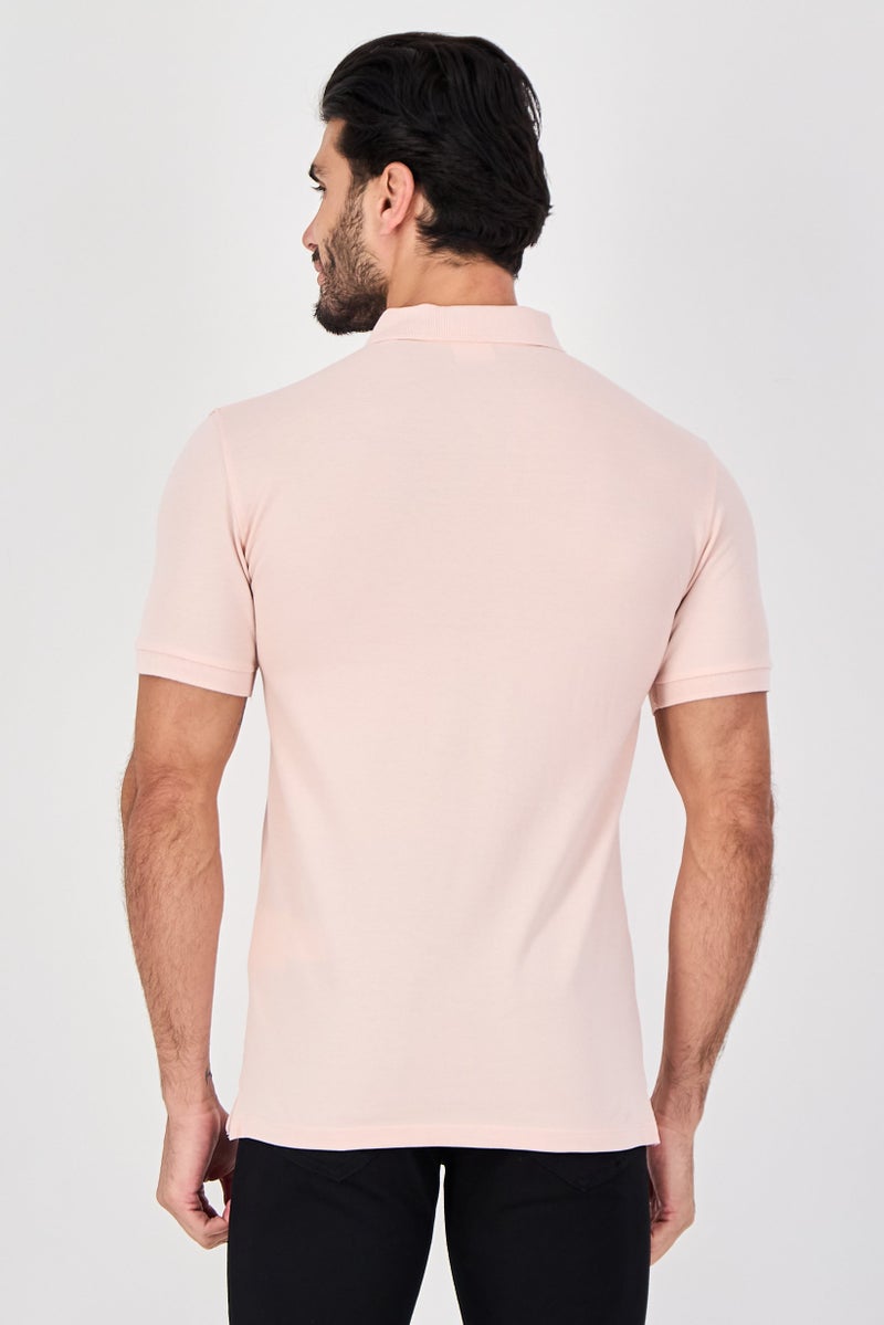 Celio قميص بولو قصير الأكمام للرجال بتصميم عادي، وردي - Image 2