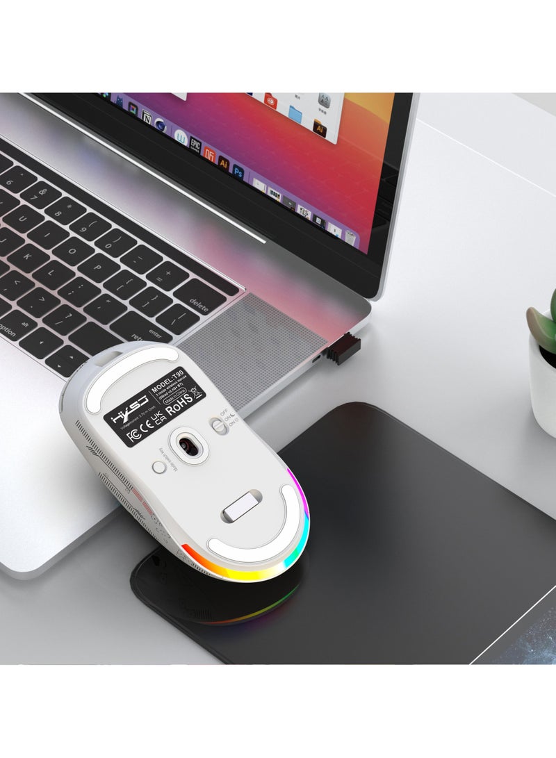 Wired/2.4g/Bluetooth Xx Wireless Mouse Rgb Light-Emitting 650mah Wireless Gaming Mouse For Both Men And Women - Image 3