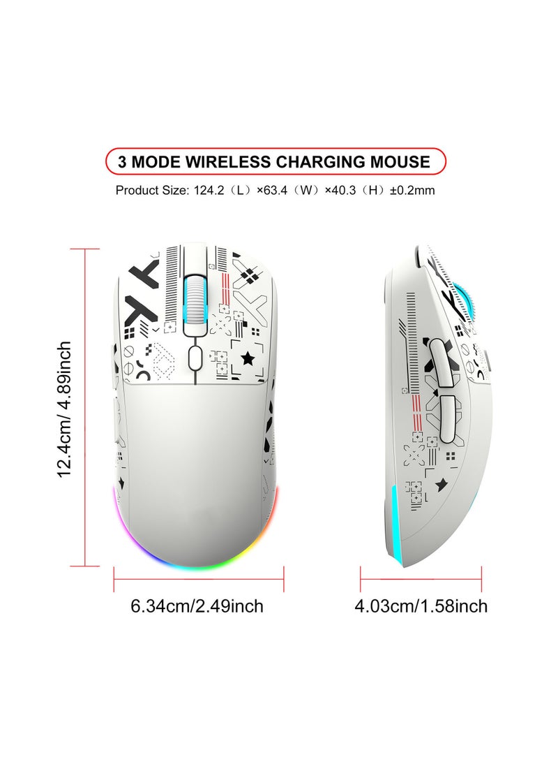 Wired/2.4g/Bluetooth Xx Wireless Mouse Rgb Light-Emitting 650mah Wireless Gaming Mouse For Both Men And Women - Image 2