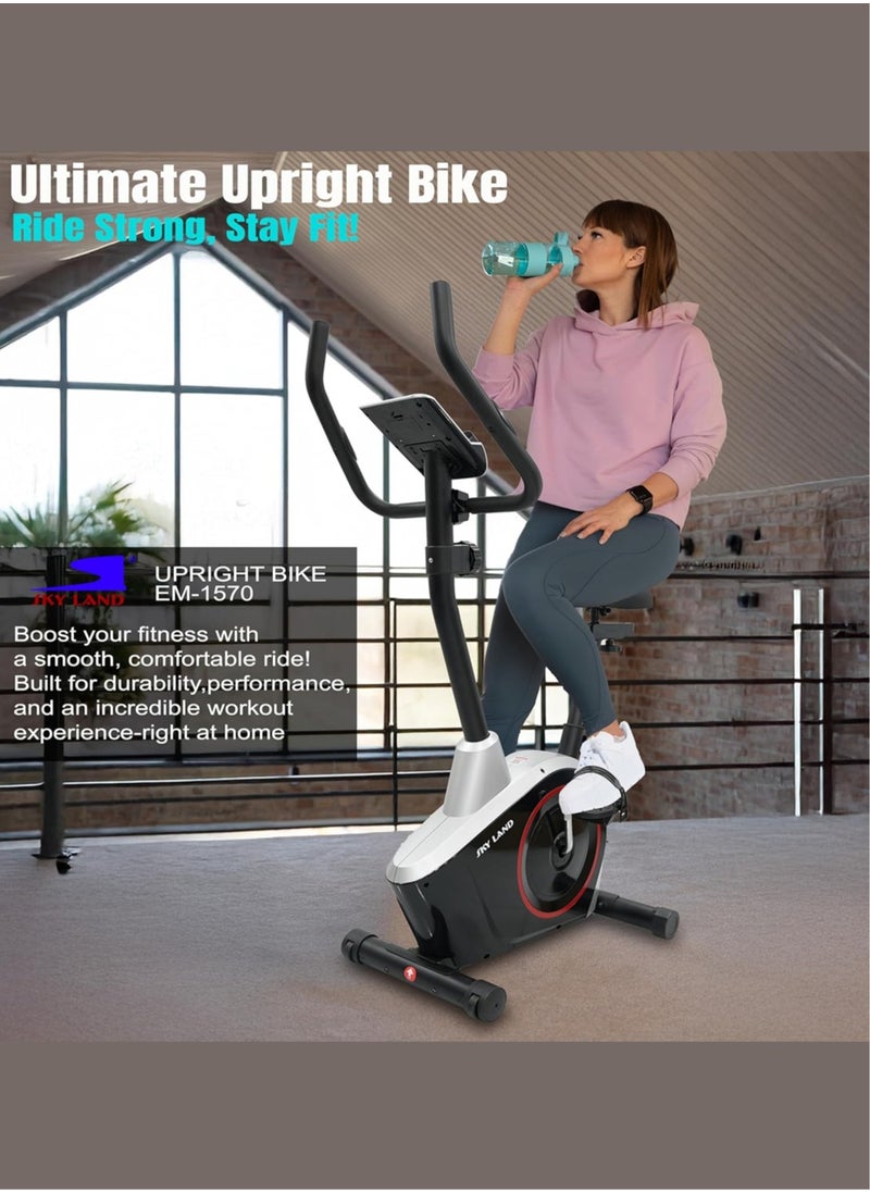 Sky Land Upright Magnetic Exercise Bike | Elegant Black & Silver Design | 8-Level Resistance | 5Kg 2-Way Flywheel | FitShow App | Digital Display | 100Kg Max User | Portable Home Gym  - Image 2