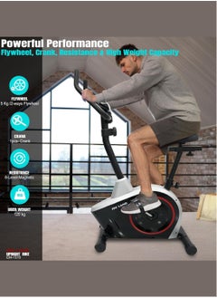 Sky Land Upright Magnetic Exercise Bike | Elegant Black & Silver Design | 8-Level Resistance | 5Kg 2-Way Flywheel | FitShow App | Digital Display | 100Kg Max User | Portable Home Gym  - Image 5
