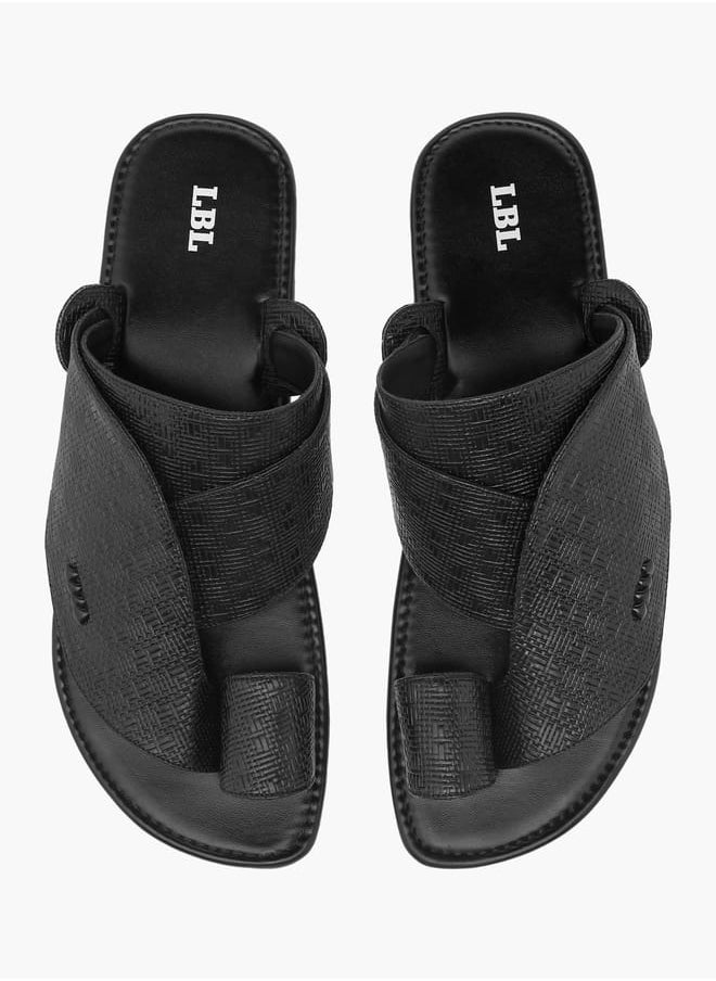 LBL by Shoexpress Men Textured Slip-On Arabic Sandals with Toe Loop Detail  - Image 1