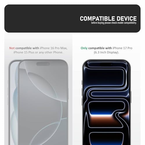 SupCares Bezal less Dust Fillter Tempered Glass for iPhone 17 Pro (6.3 Inch) With Installation Kit | Military-Grade Gorilla Screen Protector | Edge to Edge Coverage | Black - Image 2